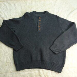 Guide Series Qtr Button Gray Sweater Medium